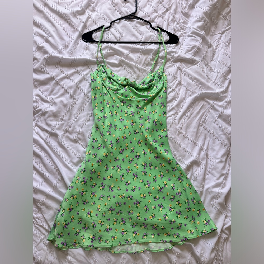 Green Spring Floral Zara Mini Dress